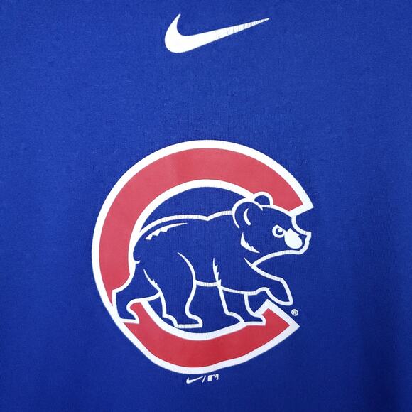 Chicago Cubs Nike Dri-Fit T-Shirt Sz Large Cub Logo MLB Blue Baseball Apparel - Picture 3 of 8